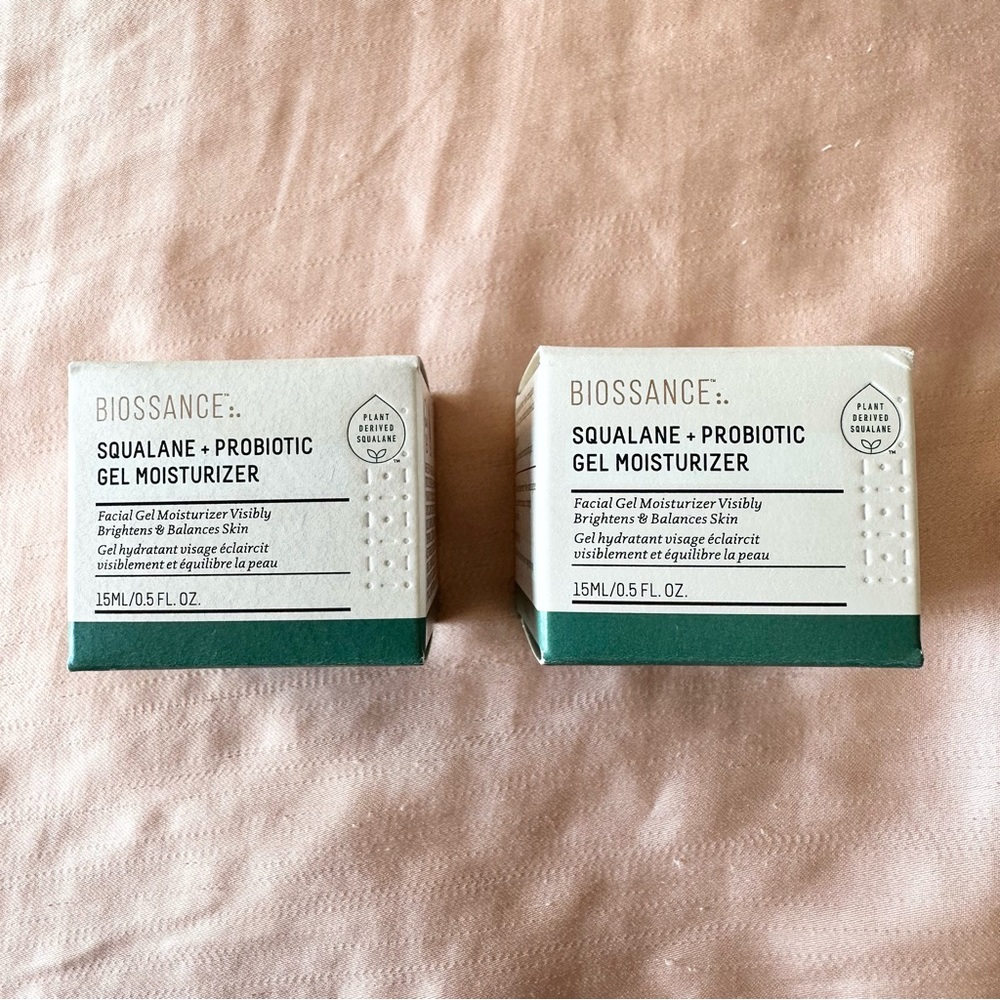 Biossance Squalane Probiotic Gel Moisturizer Travel Size Duo Brand New in Box